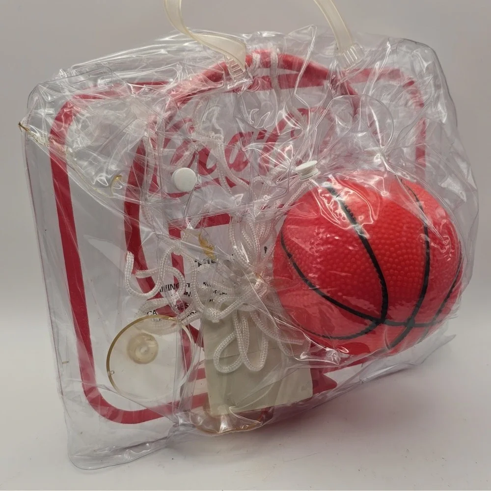 Coca-Cola Mini Basketball Hoop Game Set w/ Backboard, Net & Ball Clear Bag